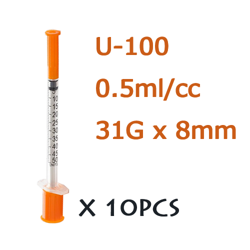 [CE] Insulin Syringe, Botox Syringe U100 31G 8mm (10pcs)