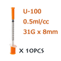 [CE] Insulin Syringe, Botox Syringe U100 31G 8mm (10pcs)